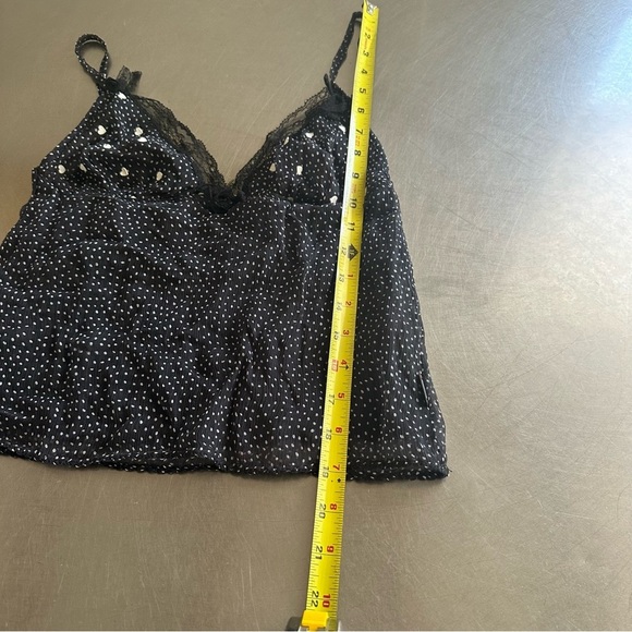 Moschino Chiffon Silk Lace BLK WHT Heart Polka Dot Bustier Cami Top XS or XSS - Picture 5 of 15